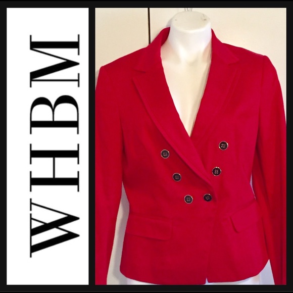 White House Black Market Jackets & Blazers - 💄NWOT-WHBM Red Double Breasted Blazer💄